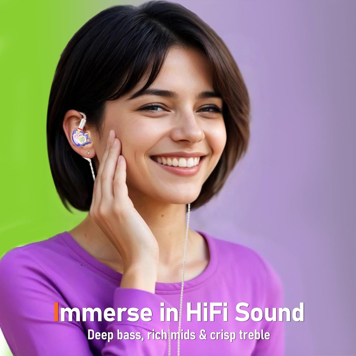 Vibes 202MC USB-C Wired Earbuds - HiFi in Ear Monitor Headphones - Noise Isolating Ear Buds w/ Mic - Clear Sound, Deep Bass & Comfort-Fit Earphones - MMCX to USBC, Silver Plated Cord, Carrying Case