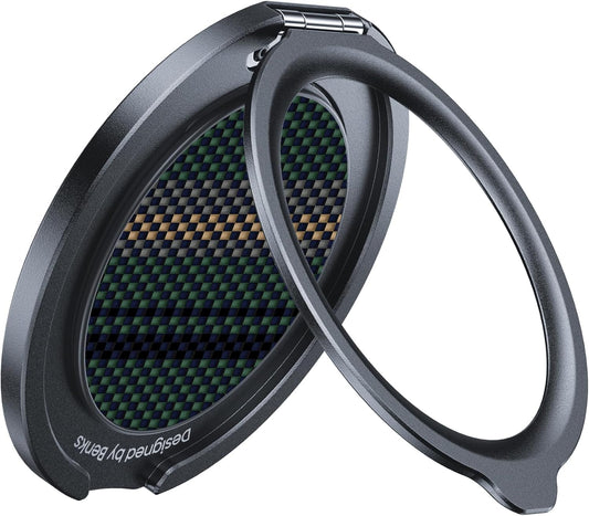 BENKS ArmorPop Magnetic Phone Grip & Stand for MagSafe, 360° Rotation Adjustable Phone Ring Holder for iPhone 17/16/15/14/13/12 Series, Durable Kevlar Design