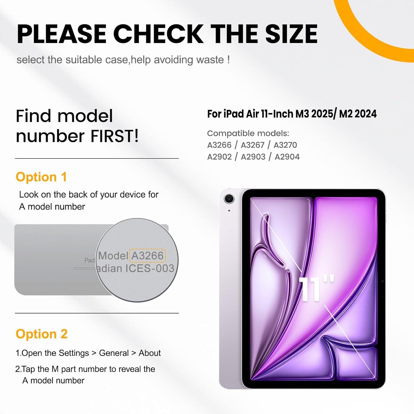 timecity Case for iPad Air 11 Inch M3/ M2 (2025/2024), 360° Rotating Stand, Pencil Holder & Wireless Charging, Shockproof with Screen Protector & Shoulder Strap - for Designers, Orange