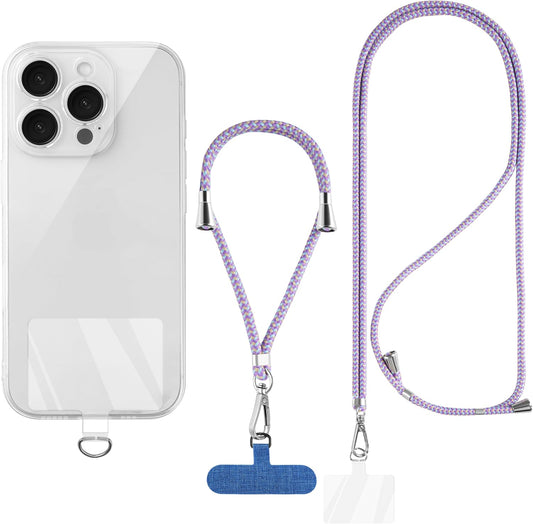 Cell Phone Lanyard Crossbody for Women - Adjustable Universal Phone Strap with Patch, Anti Theft Wrist Strap