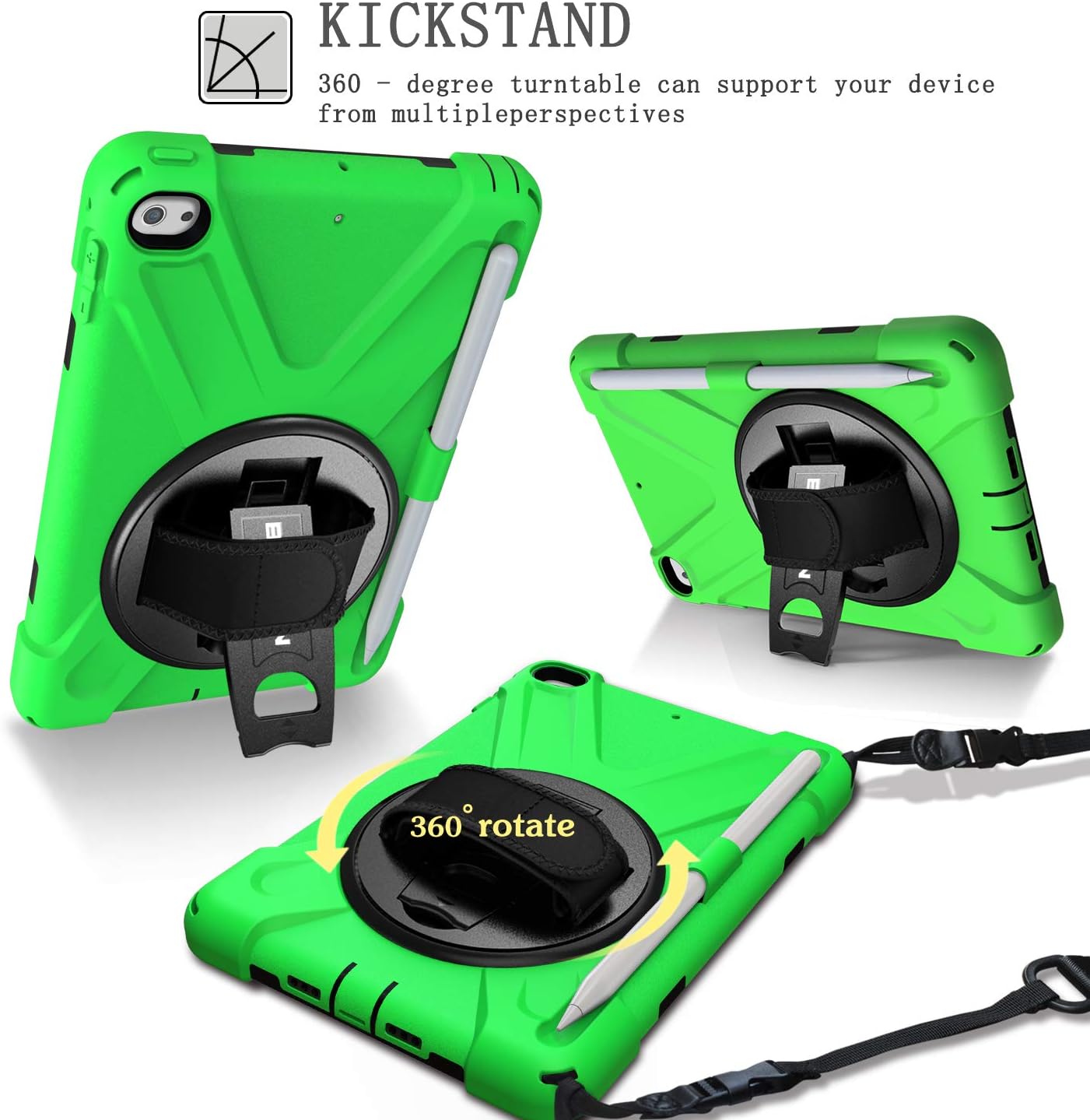 BRAECN iPad mini 5 Case,iPad mini 4 Case, Heavy Duty Shockproof Protective Rugged Case with Pencil Holder,Hand Strap,Kickstand, Shoulder Strap for iPad mini 5th/4th Generation 7.9 Inch for Kids