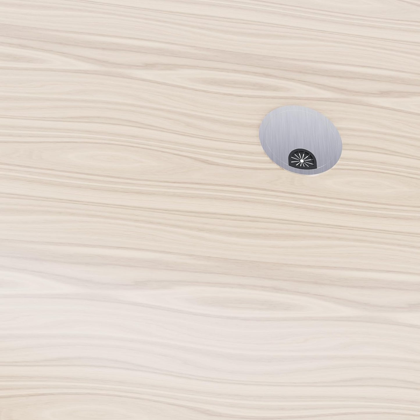 Desk Grommet 2-3/8 Inch 60mm, Zinc Alloy Computer Desk Wire Hole Cover, Office Desktop Cord Cable Hole Metal Ring, Brushed Silver