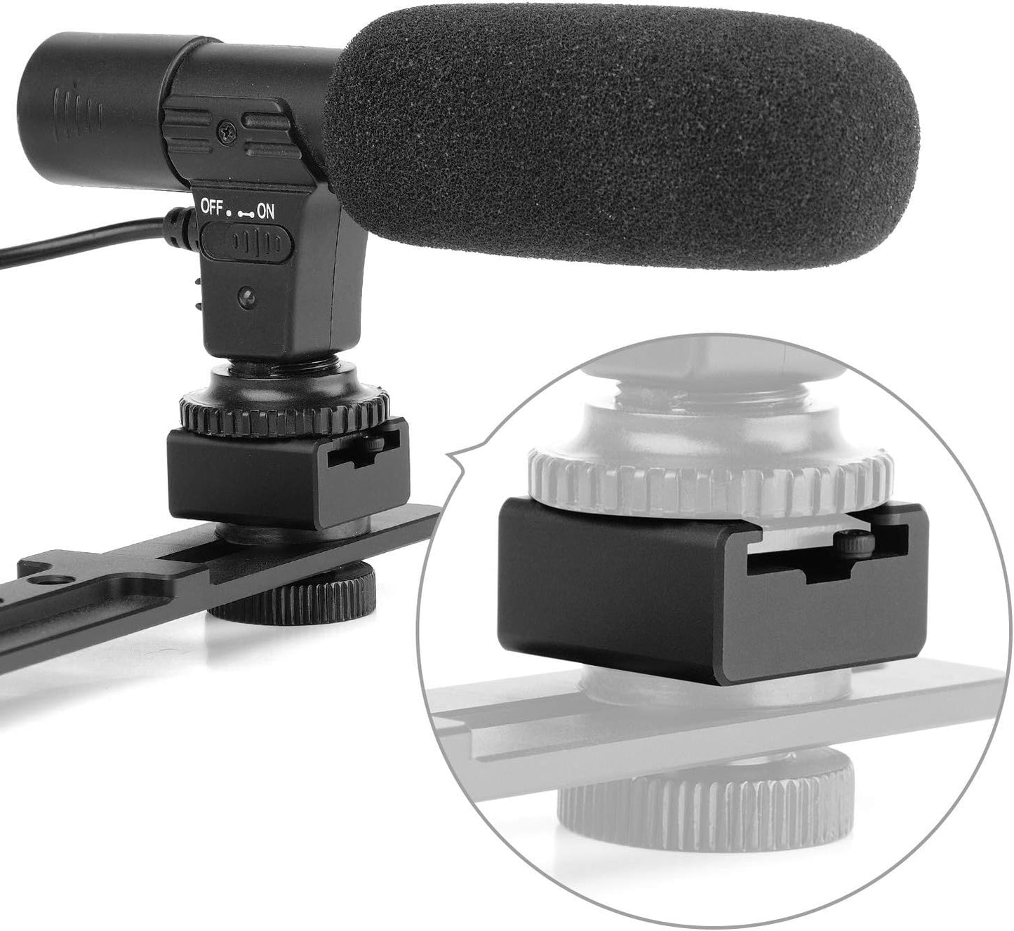 Updated Anwenk Flash Cold Shoe Mount Adapter Flash Shoe Mount Flash Stand Adapter with 1/4"-20 Tripod Screw Thread for Camera Flash Nikon Canon Olympus Panasonic Speedlite Flash, 2Pack