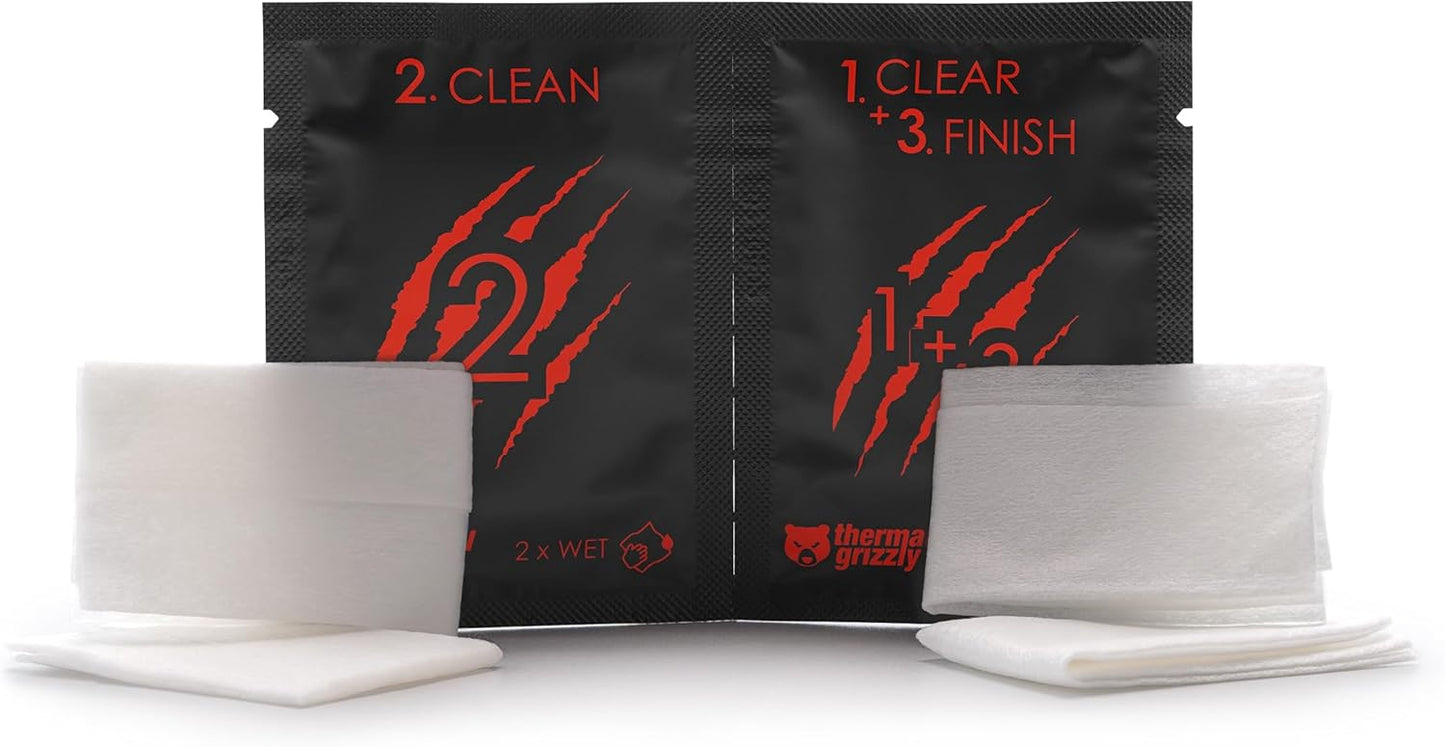 Thermal Grizzly Kryonaut - 1 Gram - Extremely High Performance Thermal Paste + 12 Cleaning Wipes 6 Wet & 6 Dry - for Demanding Applications and Overclocking CPU/GPU/PS4/PS5/Xbox