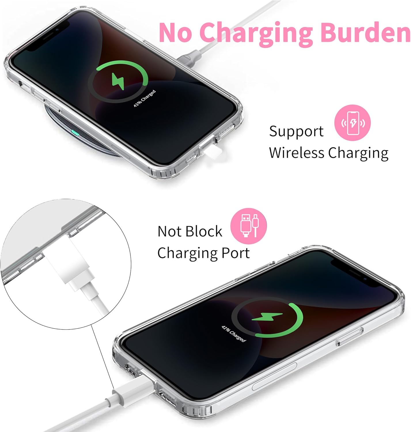 CACOE Phone Lanyard 2 Pcs-1 Pcs Adjustable Neck Strap, 1 Pcs Wrist Strap, 2 Pads, Universal Crossbody Multifuctional Cell Phone Lanyards Compatible with Most Smartphones(Light Pink)