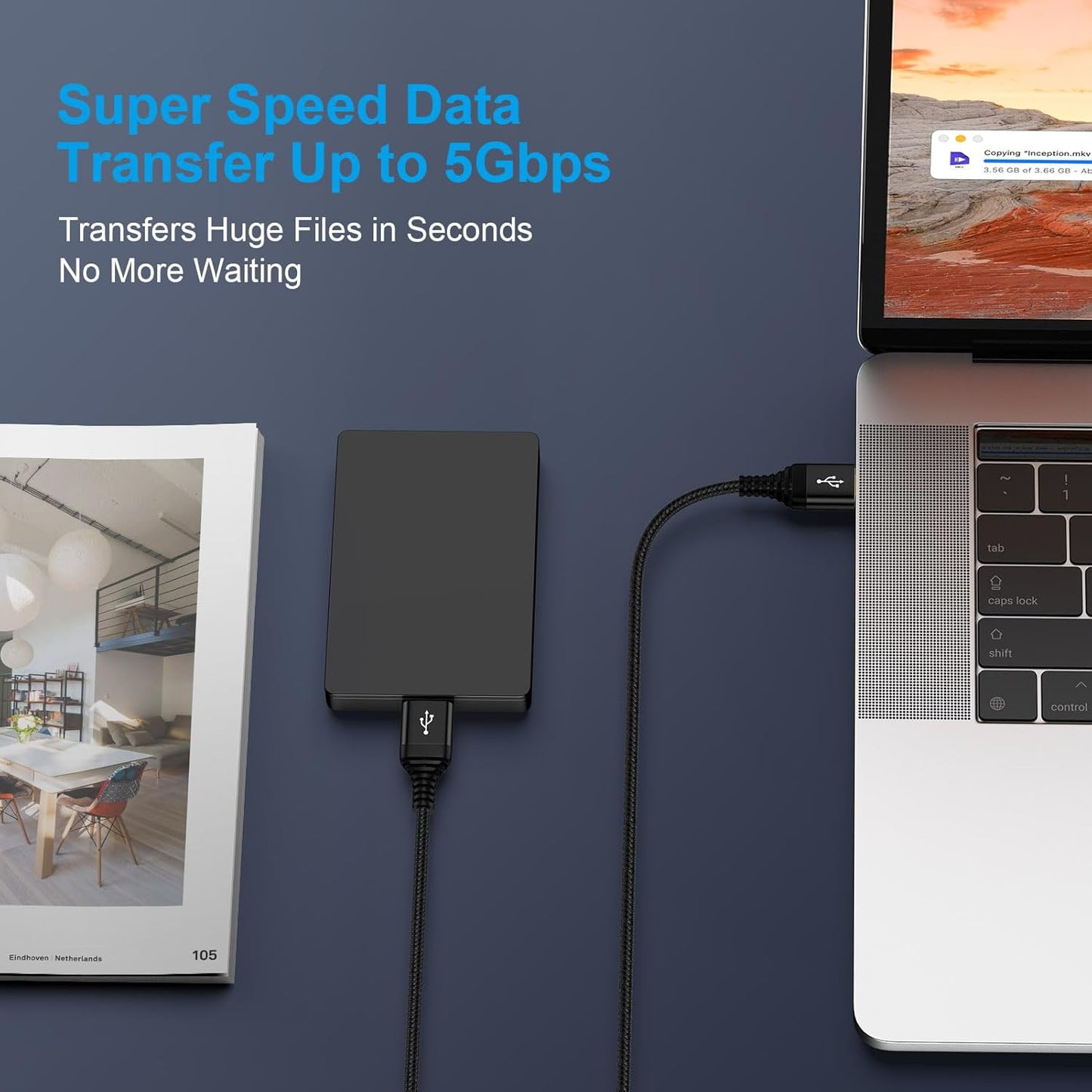 USB 3.0 A to A, 6 FT, Male to Male Cable Double End USB Cord Data Transfer Cord for External Hard Driver,DVD Player,Laptop Cooler,TV,Sound Bar,Monitor,USB3.0 Hub,Projector,Set Up Box,Printer,Camera