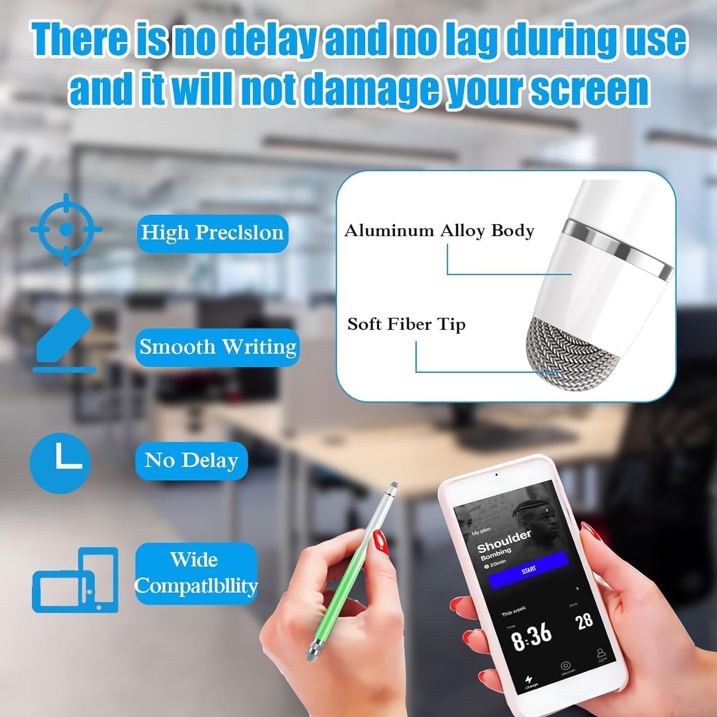 5PCS Stylus Pens for Touch Screens, Stylus Pen for iPhone/iPad/Tablet Android/Microsoft/Surface, Compatible with All Touch Screens (Purple/Pink/Blue/Green/Yellow)