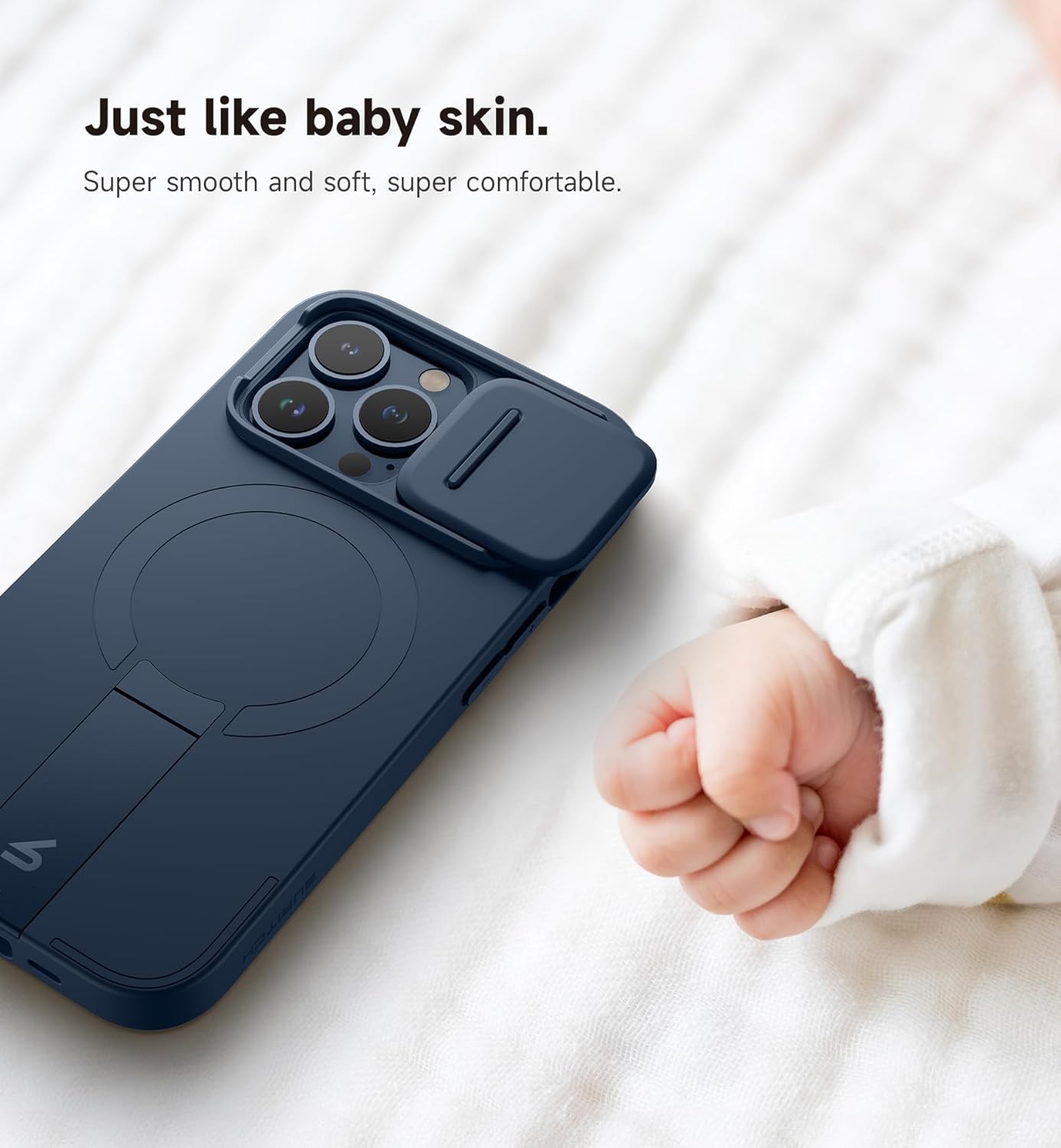 SURITCH for iPhone 13 Pro Case with Magnetic Camera Slide Cover and Adjustable Kickstand, Compatible with MagSafe, Shockproof Bumper Case Slim Protective Cover for iPhone 13 Pro 6.1 Inch, Blue