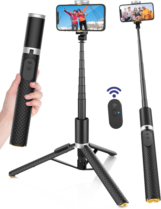Phone Tripod Selfie Stick:Phone Stand for Recording,Bluetooth Selfie Stick for iPhone Compatible with Android（Samsung Galaxy s24 Ultra） is Content Creator 's Travel Essentials Tool