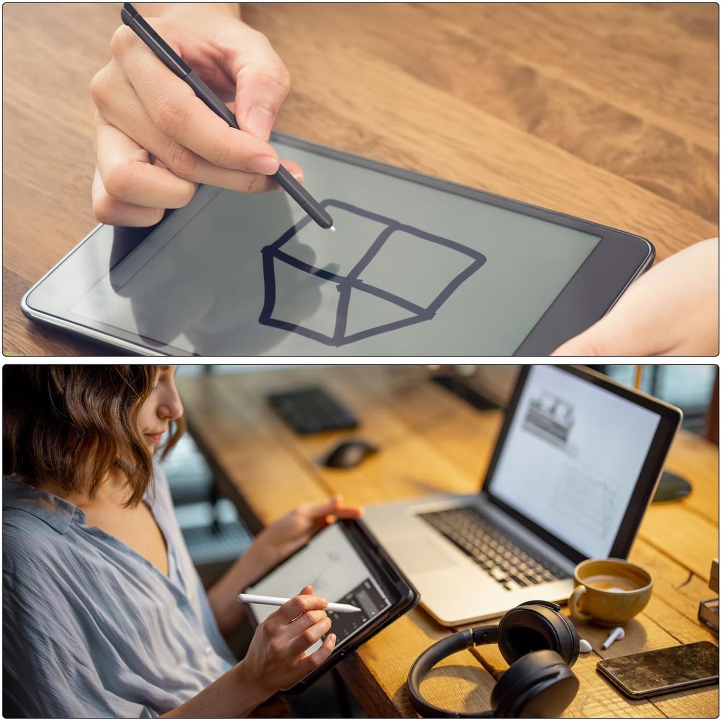 MECCANIXITY 2pcs Stylus Pens for Touch Screens Hexagon Crayon Stylus Pen Universal Capacitive Stylus for All Touch Screen Devices, 4.7" Yellow