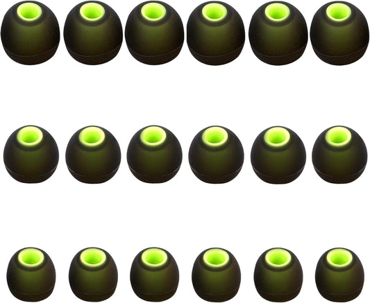 Earbud Replacement Tips - Silicone Ear Tips Fit Most In-Ear Earbuds (Inner Hole 3.8mm - 5.1mm) - 9 Pairs S M L