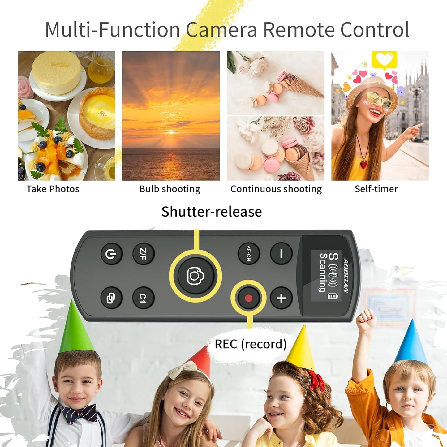 Remote Control for Sony Camera,USB-C Rechargeable Wireless Shutter Release with OLED Screen for ZV-1, ZV-E10,ZV-1F, A6100, A6400, A6700,A7IV,RX100 VII,A9,A9 II,Replace RMT-P1BT (Black)