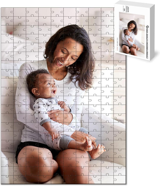 Custom Puzzle from Photos - Personalized 1000/500/300/200/120 Piece Jigsaw Puzzle for Adults & Kids, Unique Wooden Gift for Christmas, Wedding, Anniversary, Birthday
