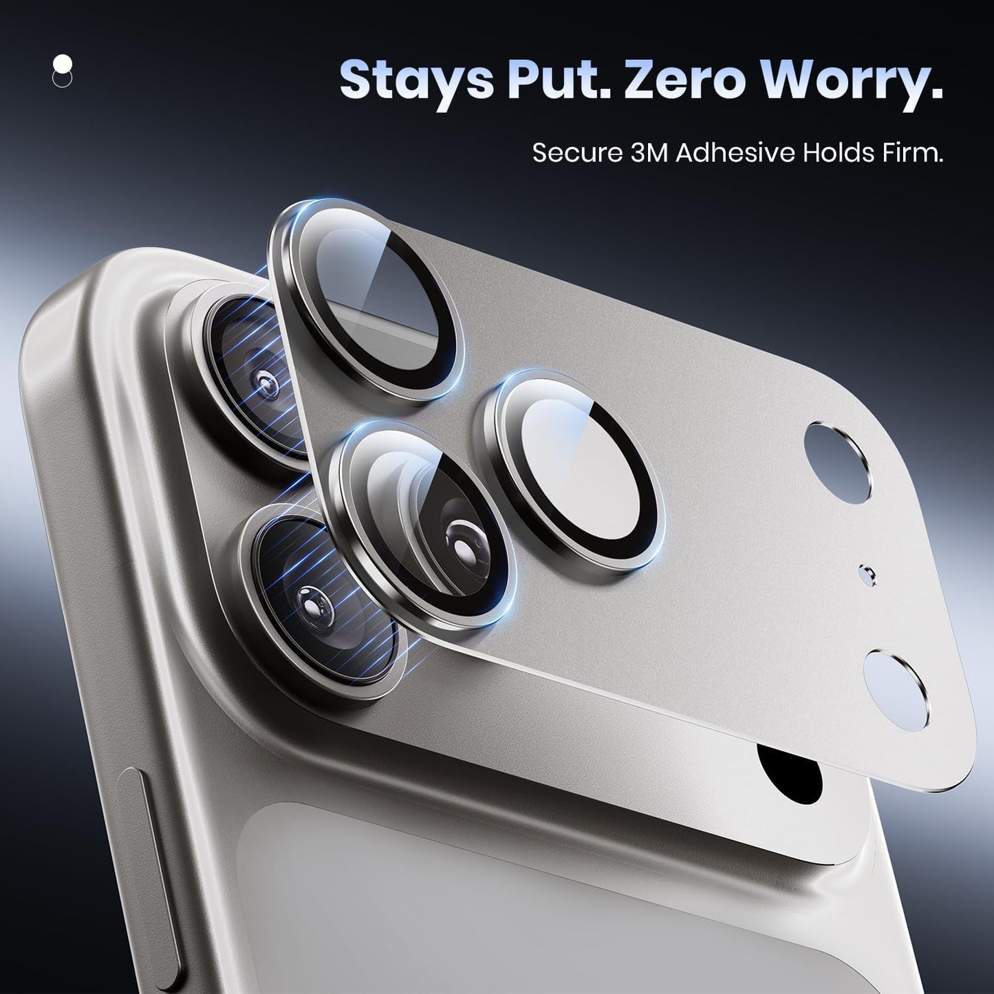 Hoerrye for iPhone 17 Pro Camera Lens Protector - [12FT Shatterproof Military Grade] [Strong Adsorption] Metal Top 9H+ Tempered Glass Camera Screen Full Protective Cover Case Friendly,Gray