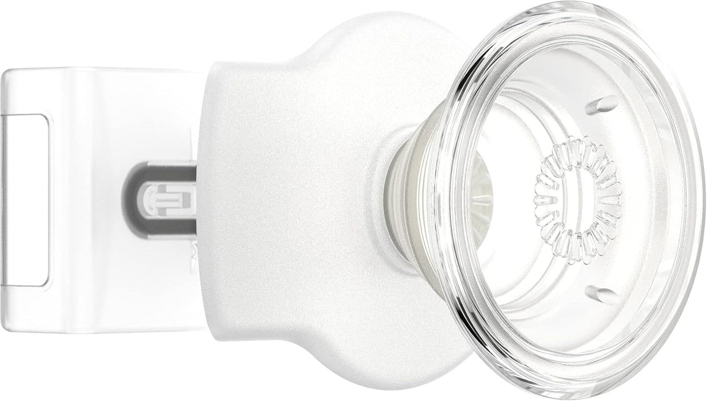 PopSockets Phone Grip Slide for Phones and Cases, Sliding Phone Grip with Expanding Kickstand - Clear on White