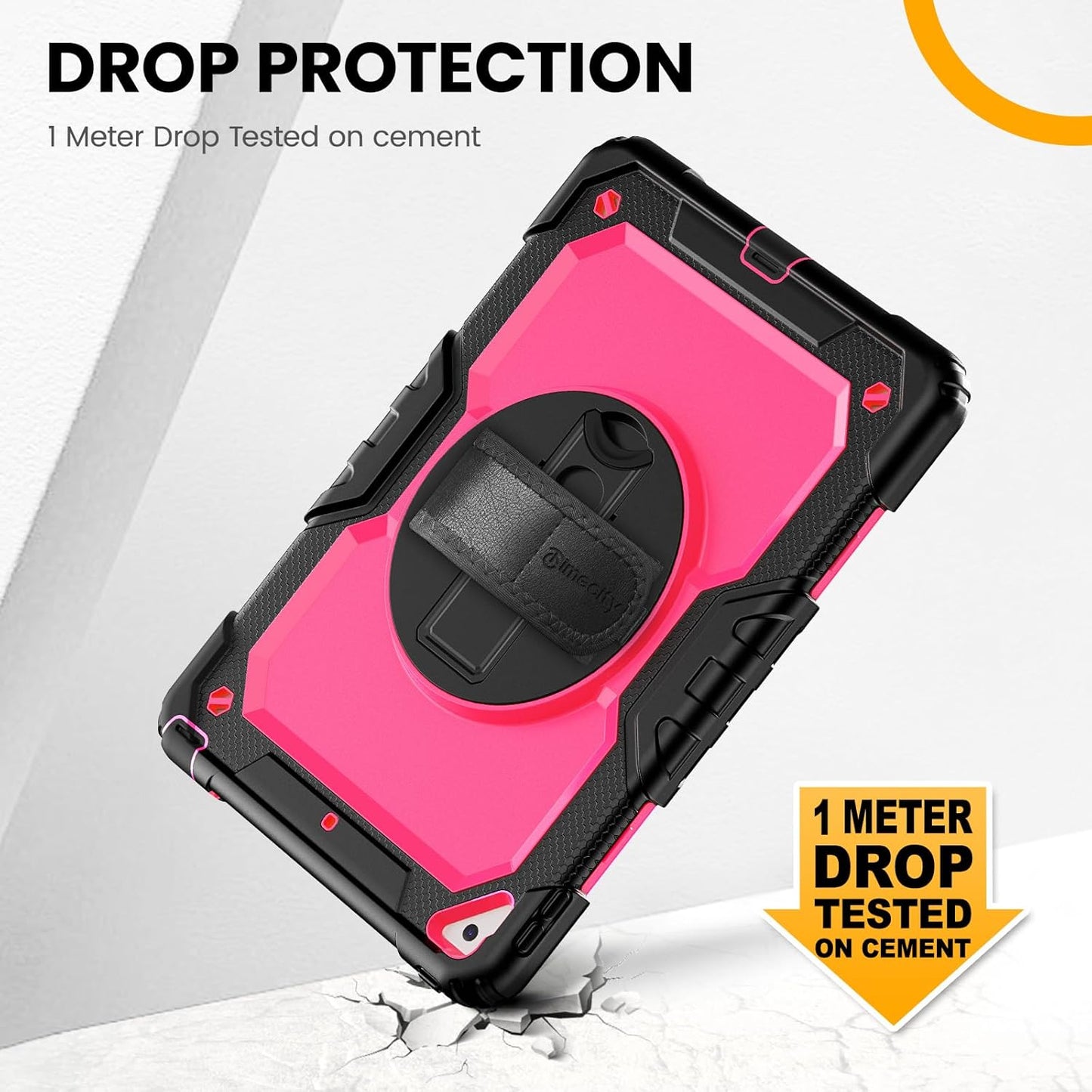 Timecity for iPad Air 3/ Pro 10.5 Inch Case, 360° Rotating Stand, Pencil Holder, Shockproof with Screen Protector & Shoulder Strap - Heavy Duty Protection Case for iPad Air 3rd Gen - Rose