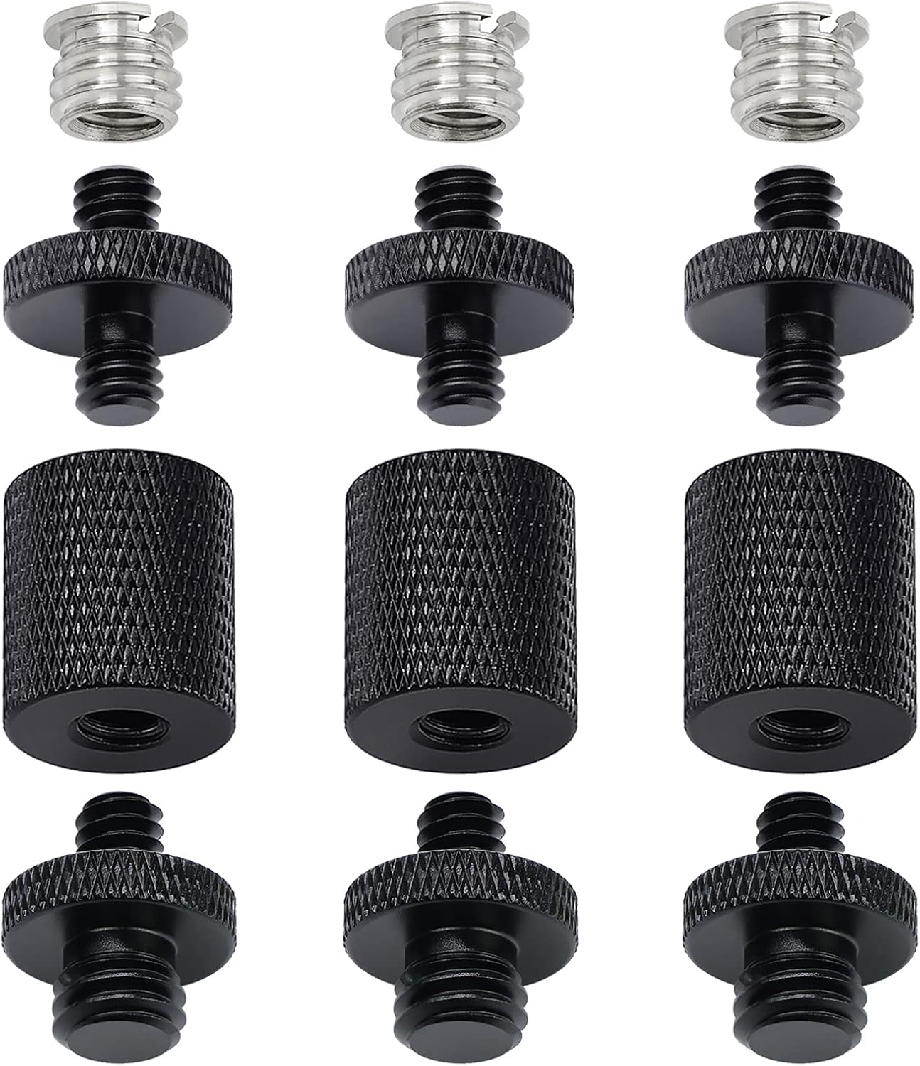 12 Pcs 1/4" & 3/8" Camera Screw Adapter Set - DSLR, GoPro, Flash & Light Stand Mounts