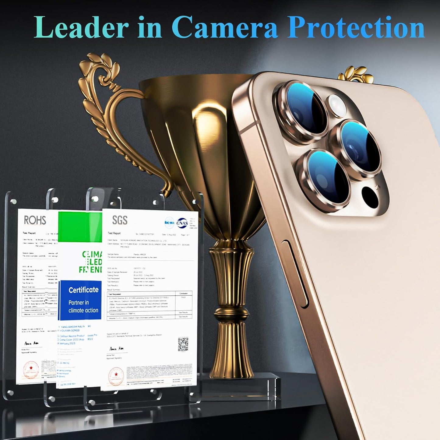 YWXTW Camera Lens Protector for iPhone 16 Pro/iPhone 16 Pro Max, [1 Step Installation Tray] Tempered Glass Screen Protector Metal Individual Camera Cover Accessories Case Friendly (Desert Titanium)