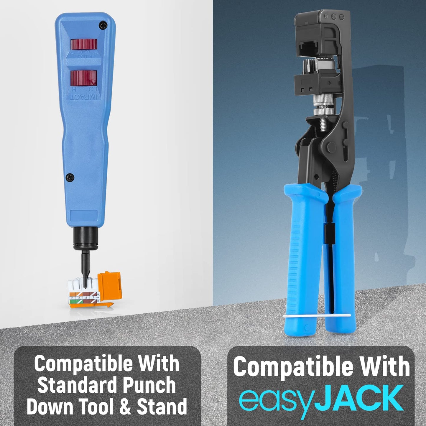 Everest 90° Angled RJ45 Cat6A Keystone Jacks 20-Pack in Orange - Slim Profile Female RJ45 Connectors - Cat 6A Keystone Jack - Compatible with 90° Angled Speed Termination Tool - easyJACK (B094WB91H3)