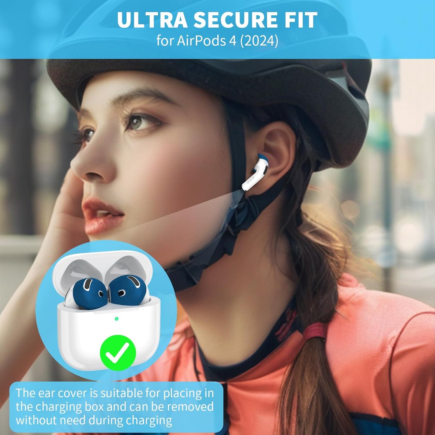 [5 Pairs] for AirPods 4 Ear Tips Covers Sport Anti Slip Anti Scratche Skin Soft Silicone Eartip AirPods 4 Gen Earbuds Accessories Compatible with Apple AirPods 4th Generation (5 Colors Mix)