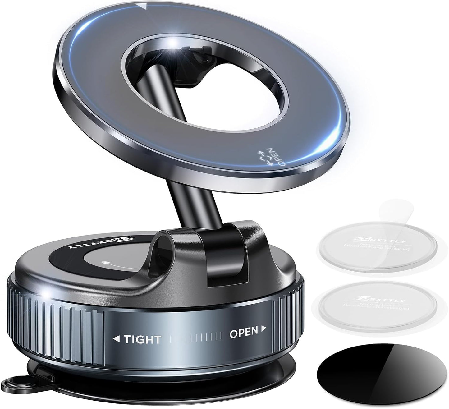 Vacuum Magnetic Phone Holders for Your Car 2026 Suction Cup Phone Mount with Washable Nano Gel Pads 360° Adjustable Phone Mount Unlock More Scenes,Phone Holder for Smartphone&Car/Gym/Mirror