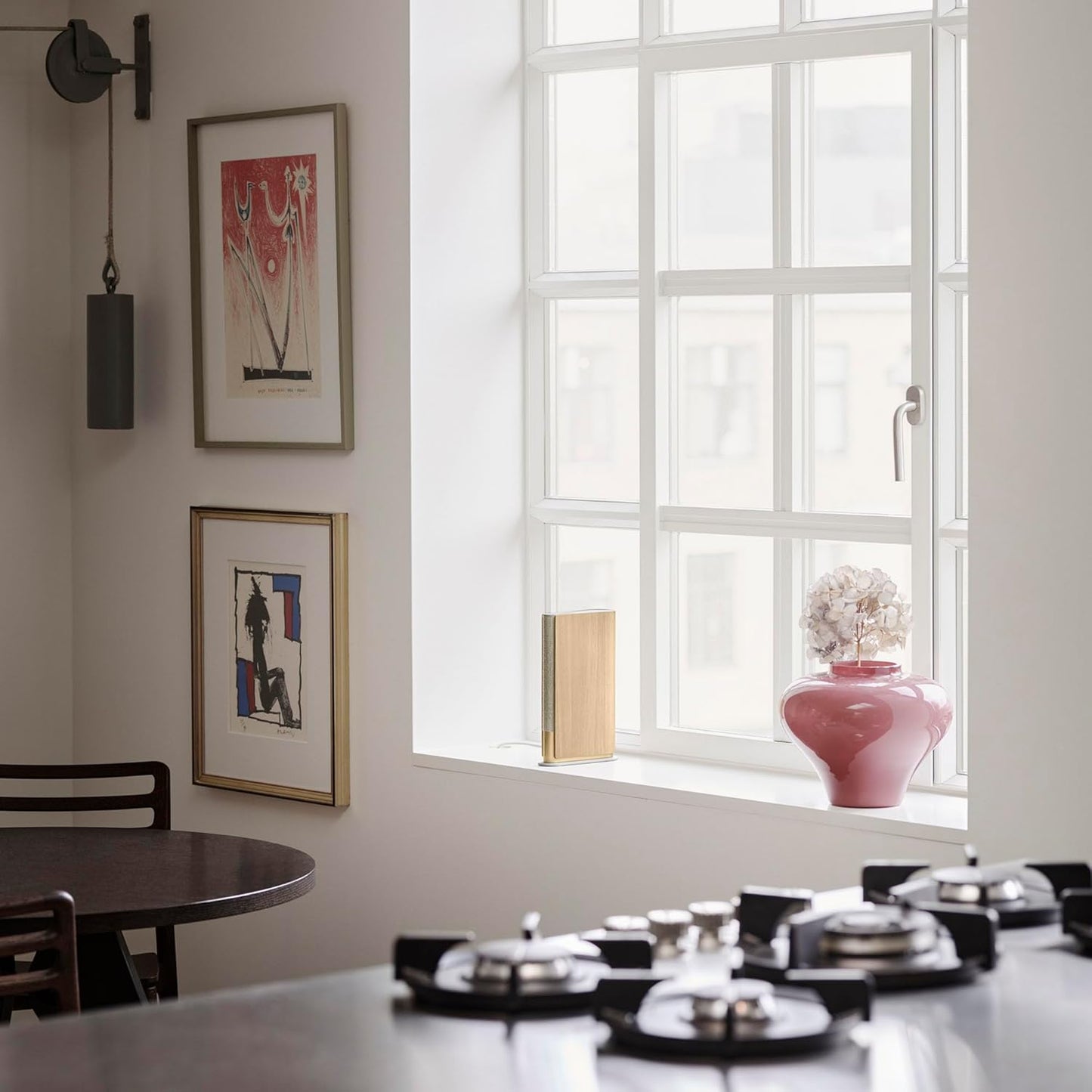 Bang & Olufsen Beosound Emerge Bookshelf Wi-Fi Speaker, Gold Tone/Light Oak