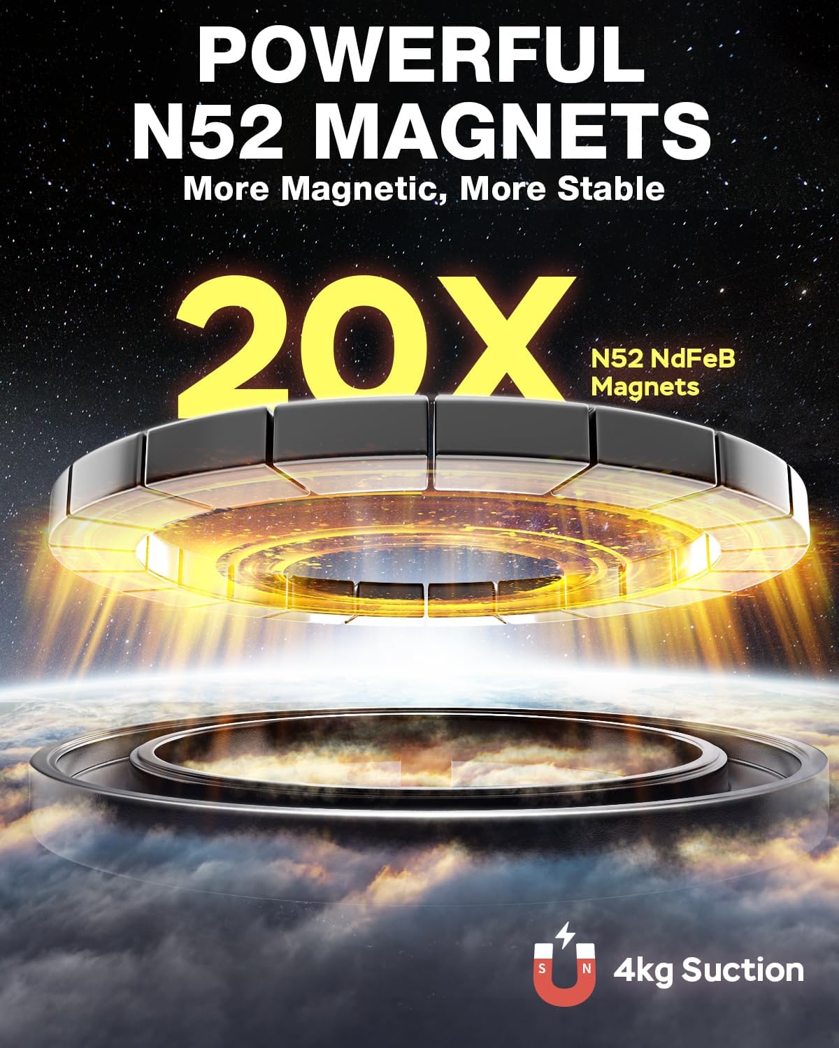 Smolink Tesla Phone Mount, All Metal Strong Magnet Magnetic Phone Holder for Car Dashborad and Tesla Model 3/Y/S/X, Foldable Hidden for MagSafe Car Mount Fit for iPhone All Phones, Beige