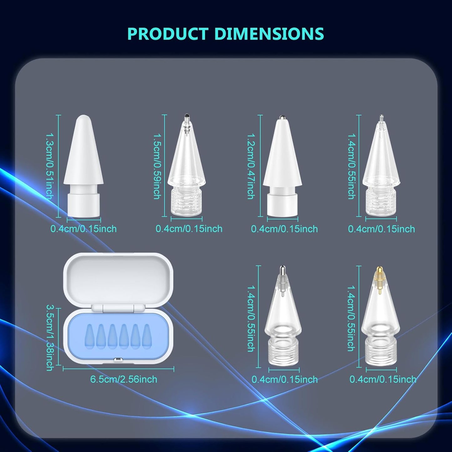 Replacement Tips for Apple Pencil Pro (1st/2nd Gen & USB-C), Upgraded iPad Pen Tips with Carrying Case, Precise Stylus Accessories - 6 Pack, Pink