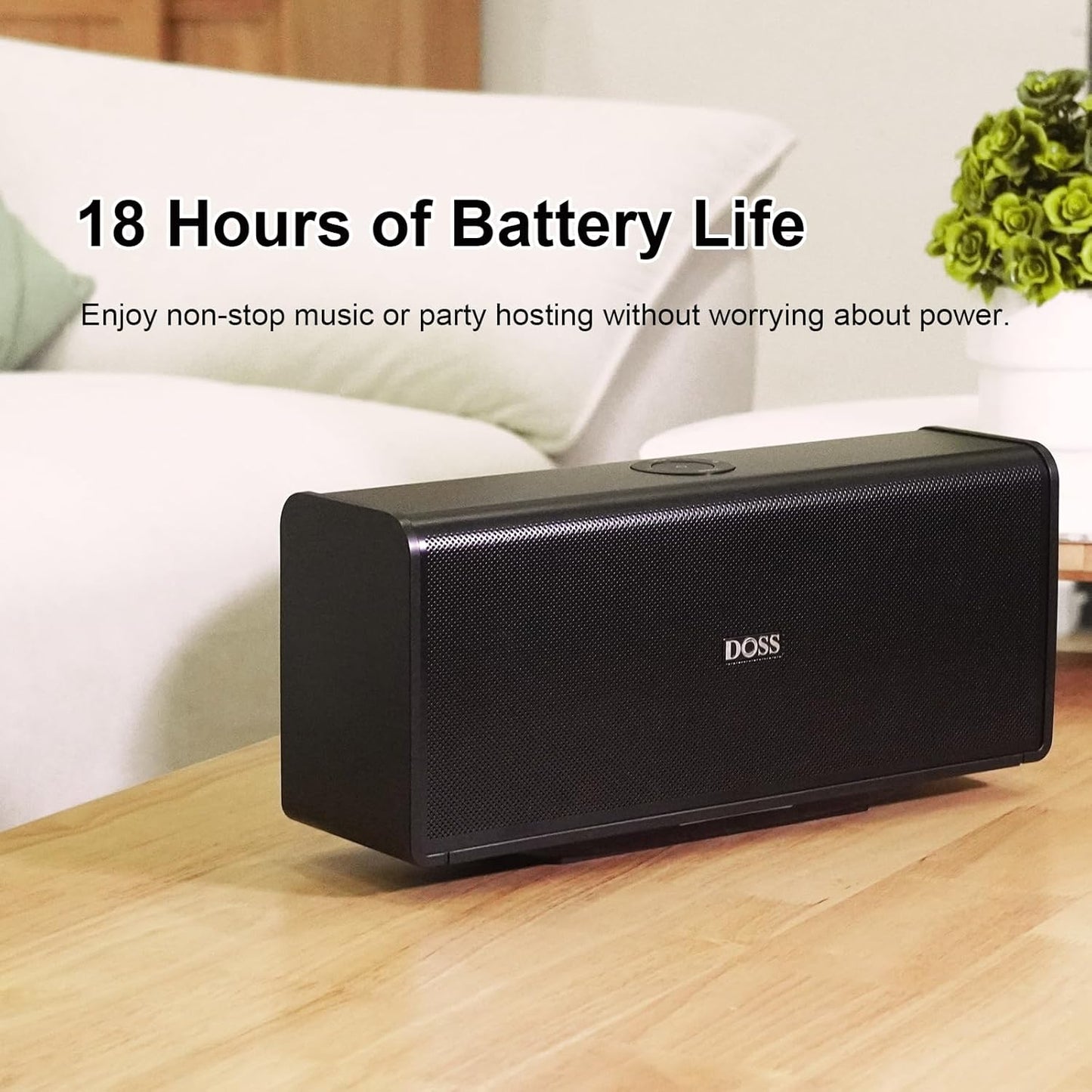 DOSS SoundBox Ultra Bluetooth Speaker with 2.1 Channel Audio, 80W Superior Sound with Deep Bass, Two DSP Technologies, 18H Playtime, BT 5.3, Wireless for Home, Office, Room-Black