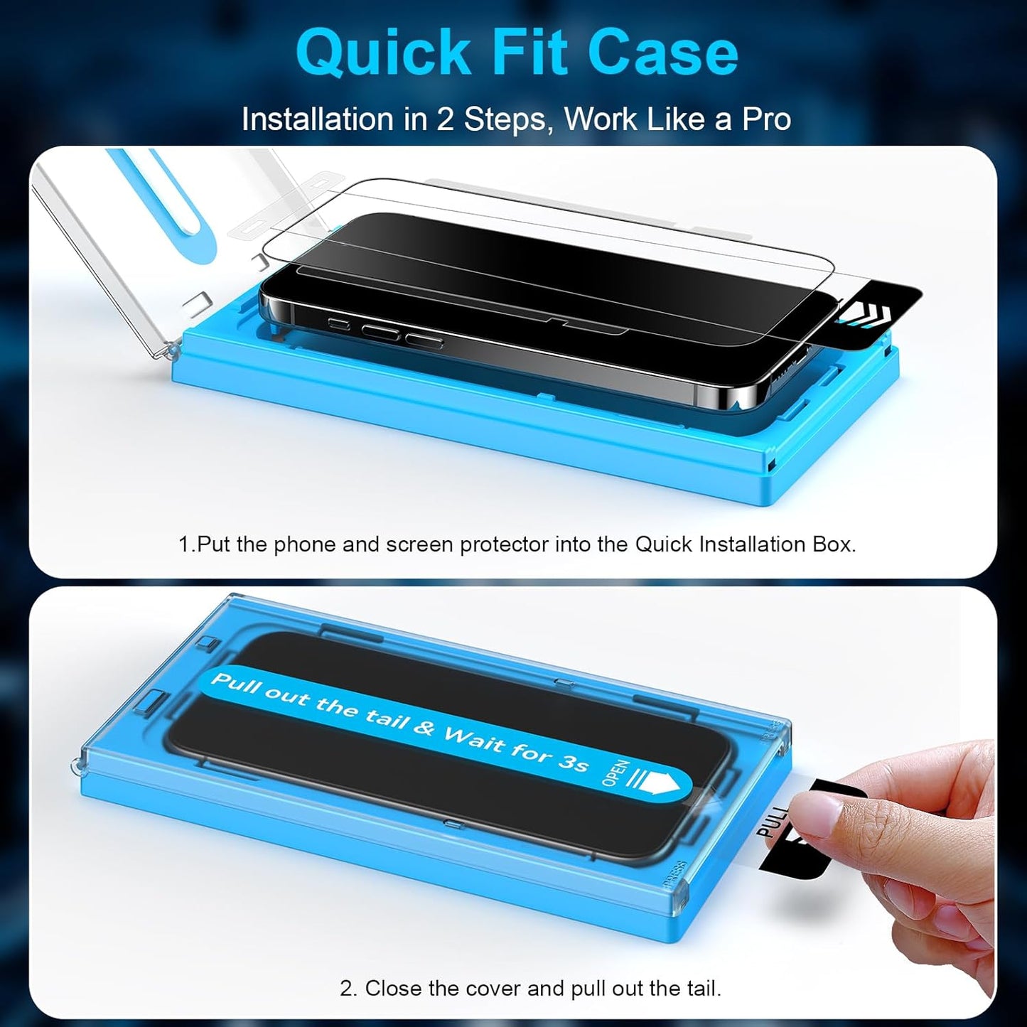 Mothca 2 Pack Matte Glass Screen Protector for iPhone 14 Pro 6.1-inch [Auto Fit Box Dust-Free] Edge to Edge Full Coverage Anti-Glare & Anti-Fingerprint Tempered Glass, Bubble Free, Smooth as Silk