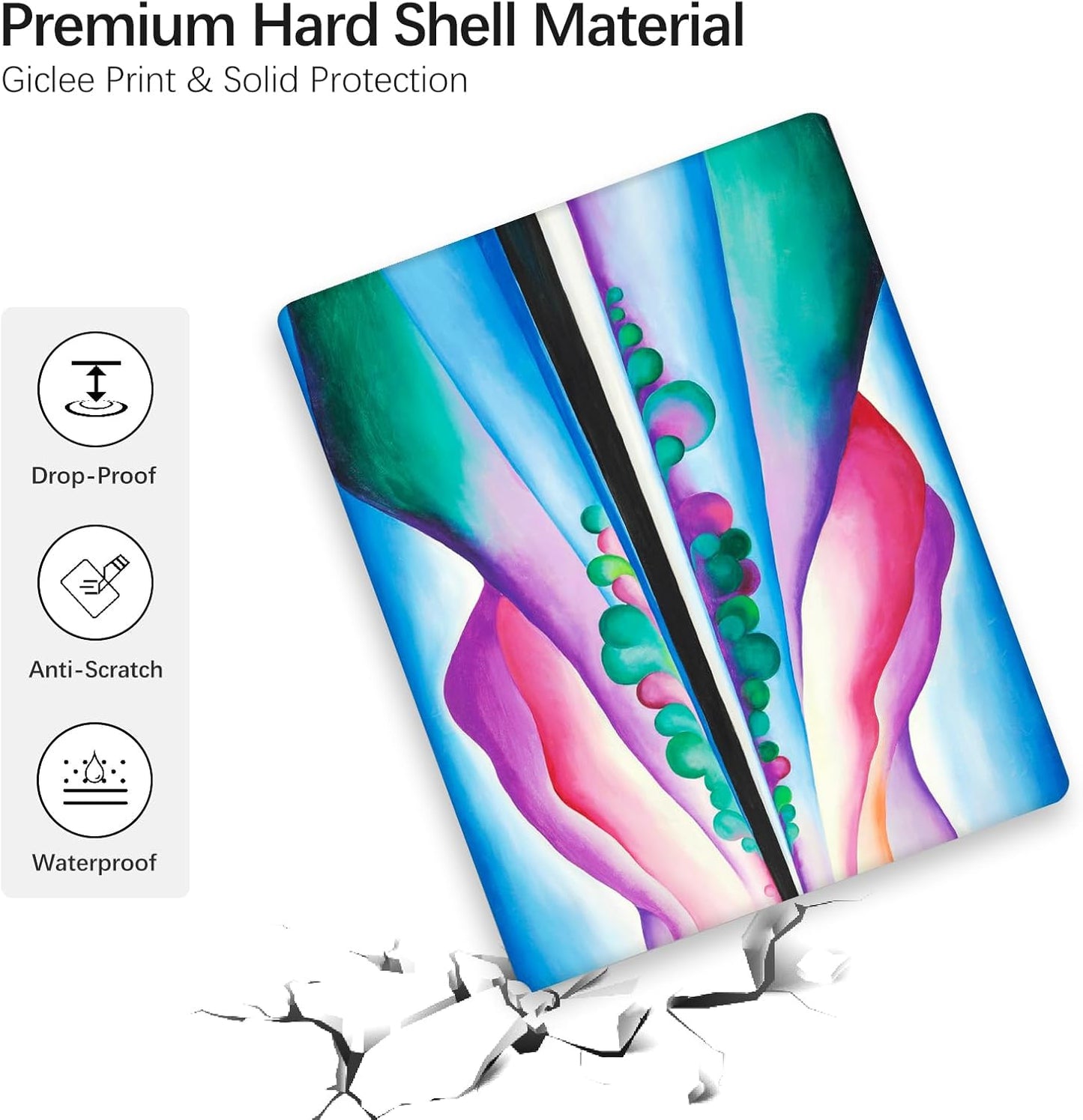 Compatible with MacBook Pro 13 inch Cover, 2022-2016 Release A2289/A2251/A2338 M1 with Keyboard Cover & Screen Protector Vivid Abstract Landscape (Lake George Reflection by O'Keeffe)
