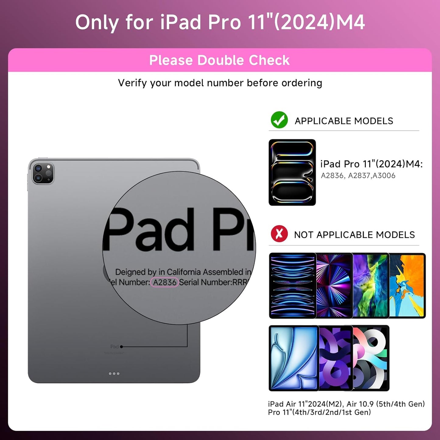 Transparent Case with Keyboard for 2024 iPad Pro 11-inch(M4),with 7-Color Backlit Wireless Keyboard, 360°Rotatable Protective Case Multi-Touch Trackpad,with Pencil Holder,with Shortcuts,Pink