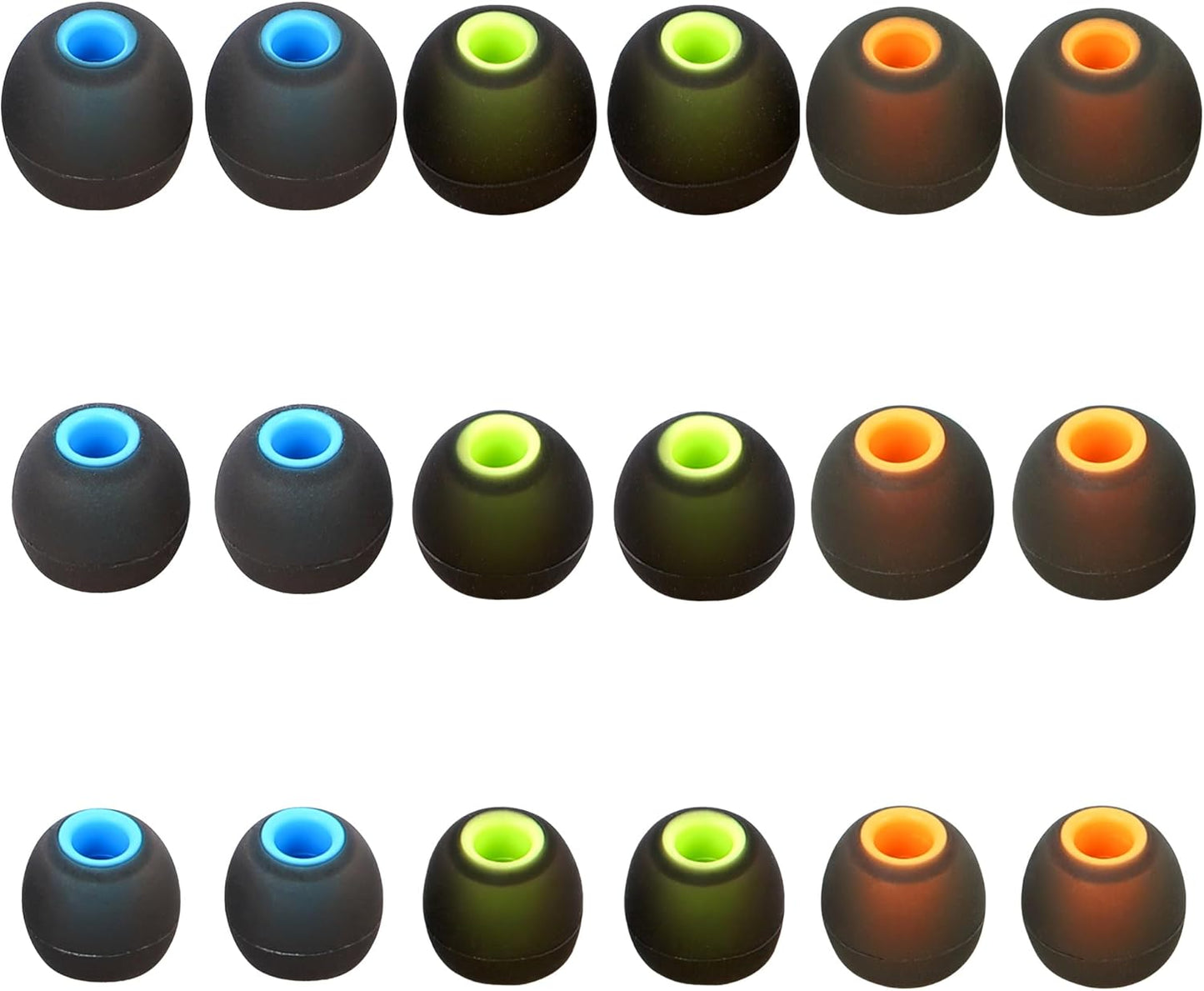 Silicone Replacement Earbud Tips Ear Tips Fit Most in-Ear Earbuds(Inner Hole 3.8mm -5.1mm) Headphone Rubber Tips Earbud Covers 9 Pairs S M L