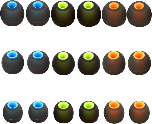 Silicone Replacement Earbud Tips Ear Tips Fit Most in-Ear Earbuds(Inner Hole 3.8mm -5.1mm) Headphone Rubber Tips Earbud Covers 9 Pairs S M L