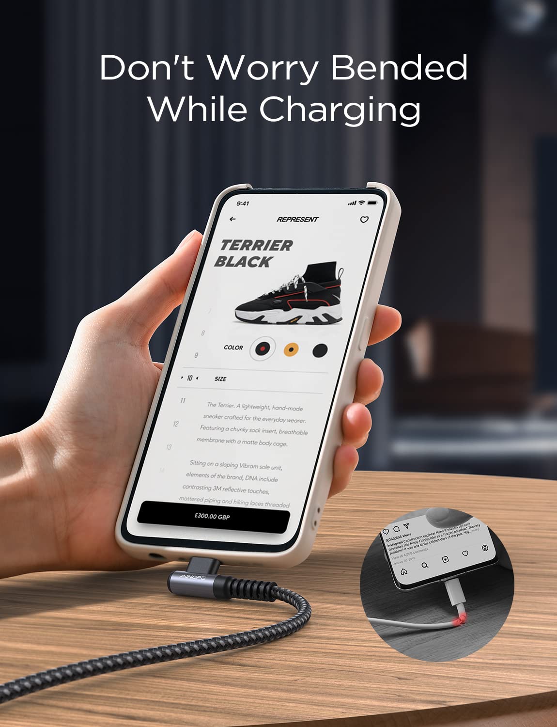 AINOPE 2 pac 1M Nylon Braided USB C Charging Cable Compatible with Galaxy S21+ Ultra, iPad mini/Air/Pro, Pixel 6X