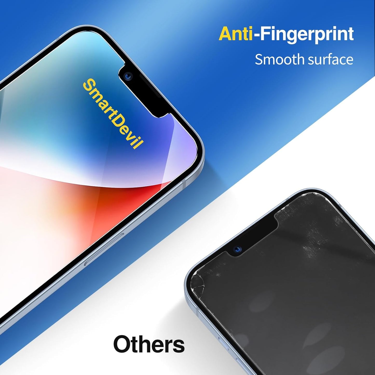 SMARTDEVIL 2-Pack Screen Protector for iPhone 13 Mini, Tempered Glass, HD Clear Film, Easy Installation, Dust-Free & Bubble-Free