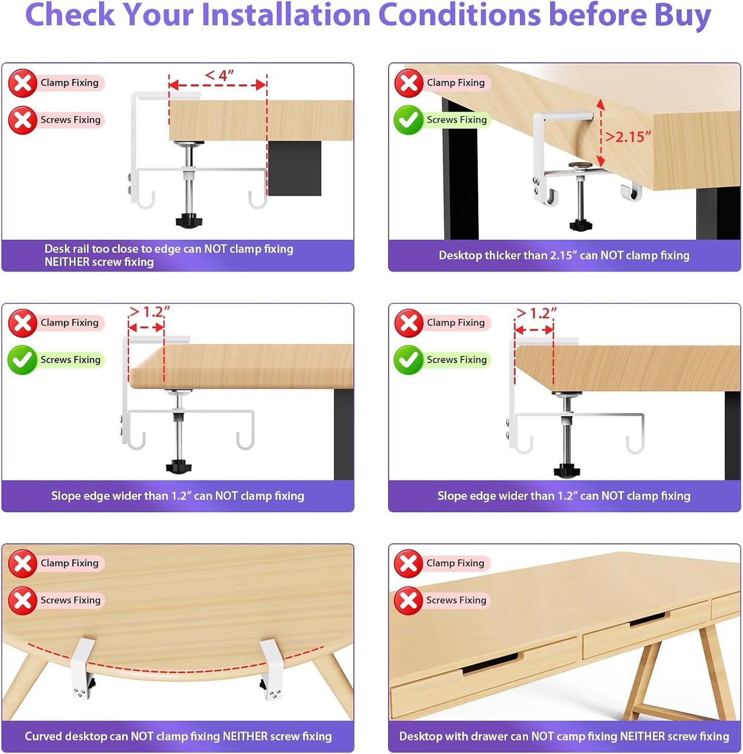 Univivi No Drill Under Desk Cable Management Tray, 28" Cord Organizer for Table, Clamp/Screw Mount Desk Cable Management, Premium Fabric Cable Management Tray for Office, Home