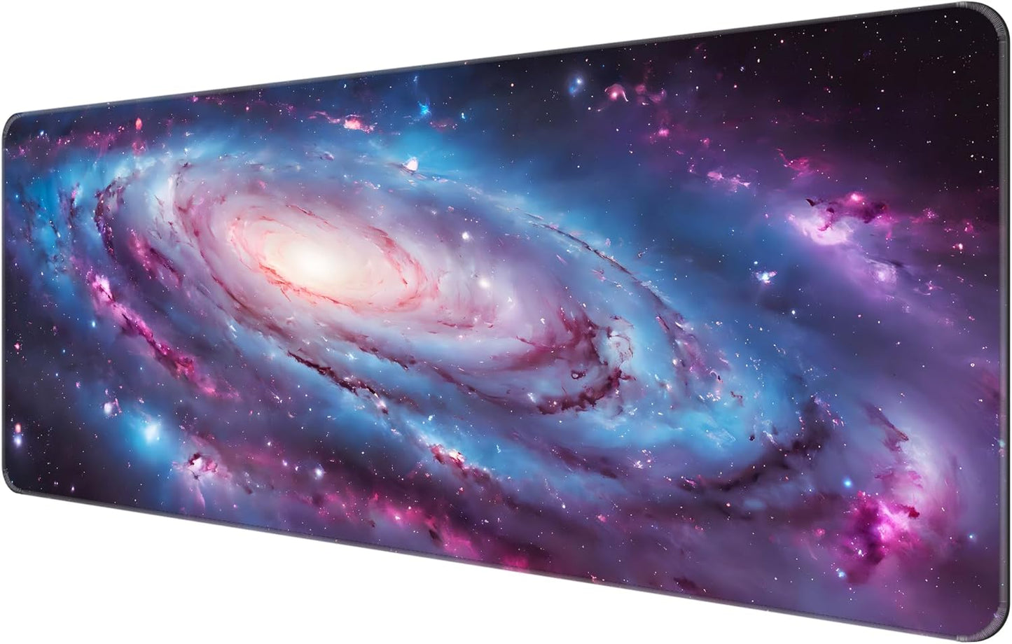 Dynippy Thin Extended Gaming Mouse Pad （31.5 * 11.8 * 0.08 inch） with Stitched Edges Large Mousepad Long XXL Keyboard and Mouse pad Desk Mat for Gaming Office & Home - Spiral Galaxy