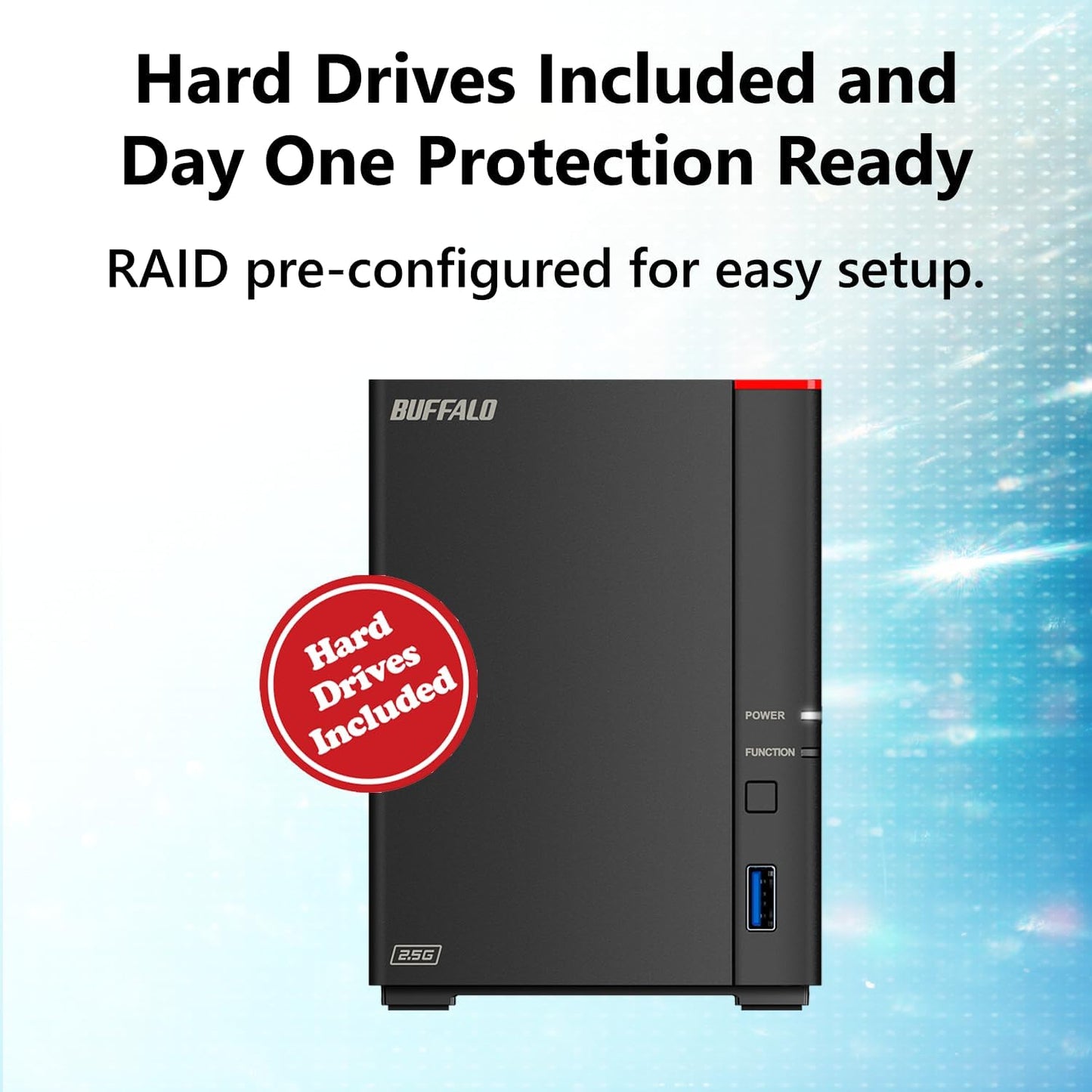 BUFFALO LinkStation 720 8TB 2-Bay Home Office Private Cloud Data Storage with Hard Drives Included/Computer Network Attached Storage/NAS Storage/Network Storage/Media Server/File Server