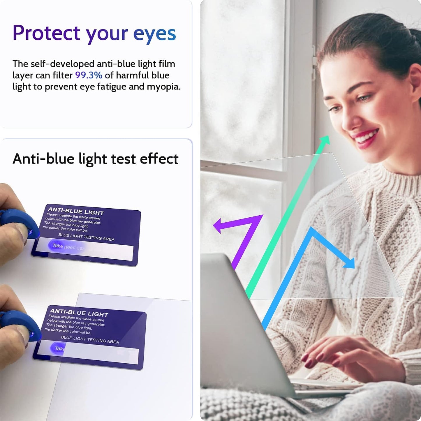 3 Pcs 16.1"/16" Anti Blue Light Screen Protector Compatible With Lenovo Hp Dell Acer Asus Samsung etc Laptop-16:9 Aspect, 16 Inch Computer Monitor Glare Filter Uv Blocker Shield Cover Eye Protection