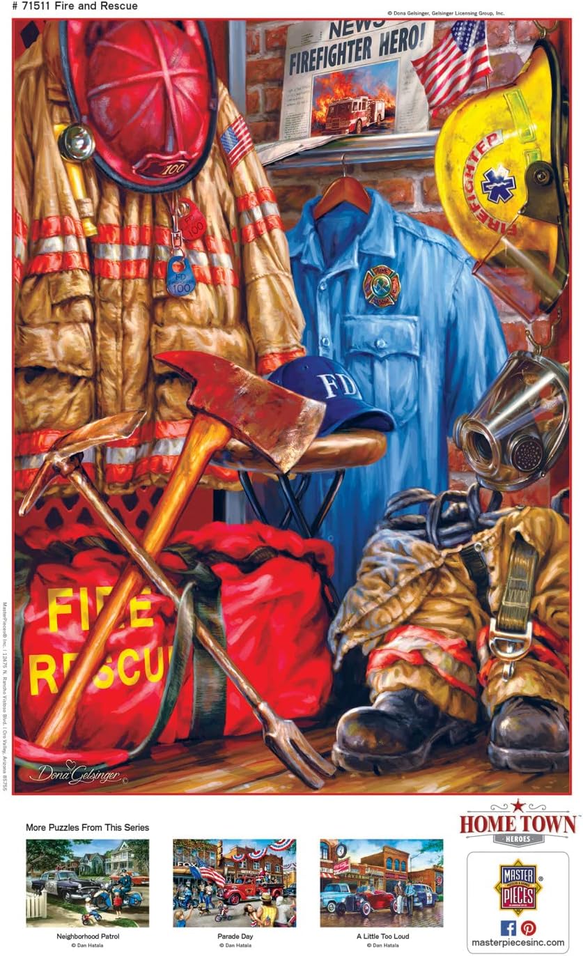 MasterPieces 1000 Piece Jigsaw Puzzle For Adults, Family, Or Youth - Fire And Rescue - 19.25"x26.75"