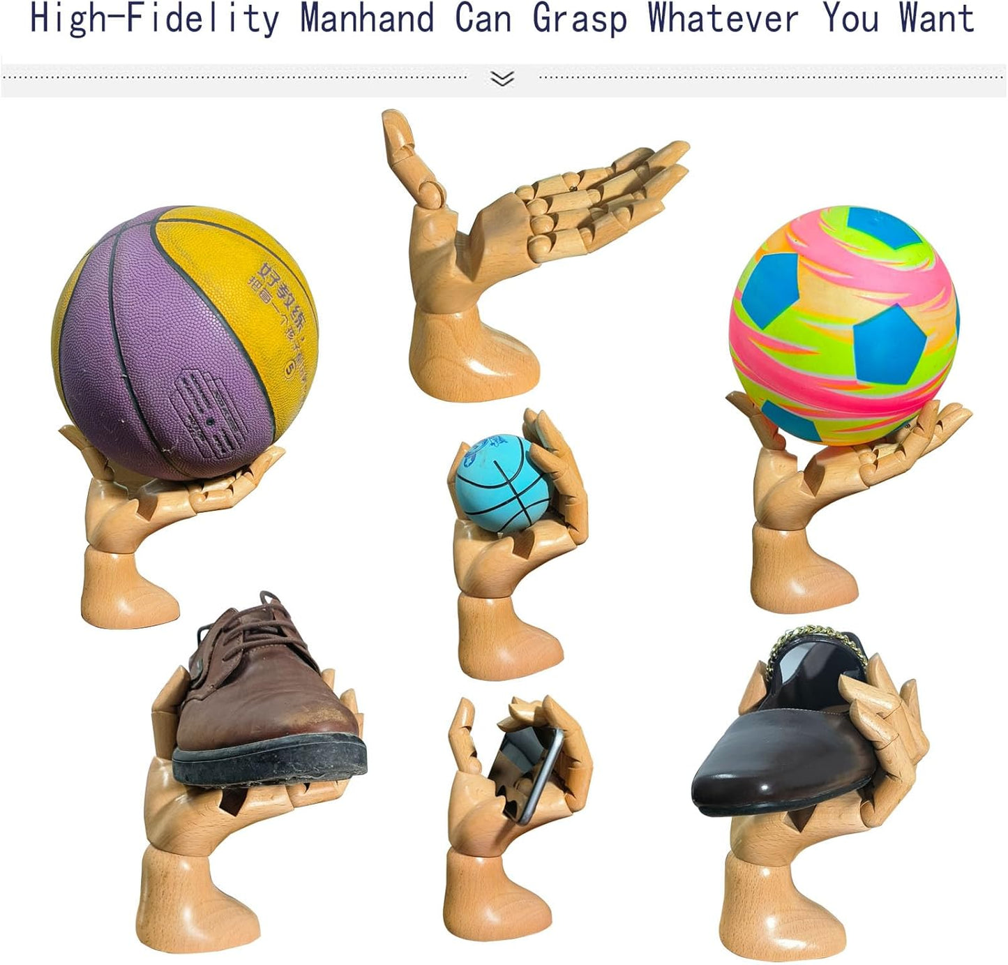 Mannequin Hand, Cell Phone Stand,Phone Holder,Phone Stand for Desk,maniquin Wooden Hand,poseable Figure,Wood Hand,Cell Phone Stand,Female Hand of Left for Mobile Phone.