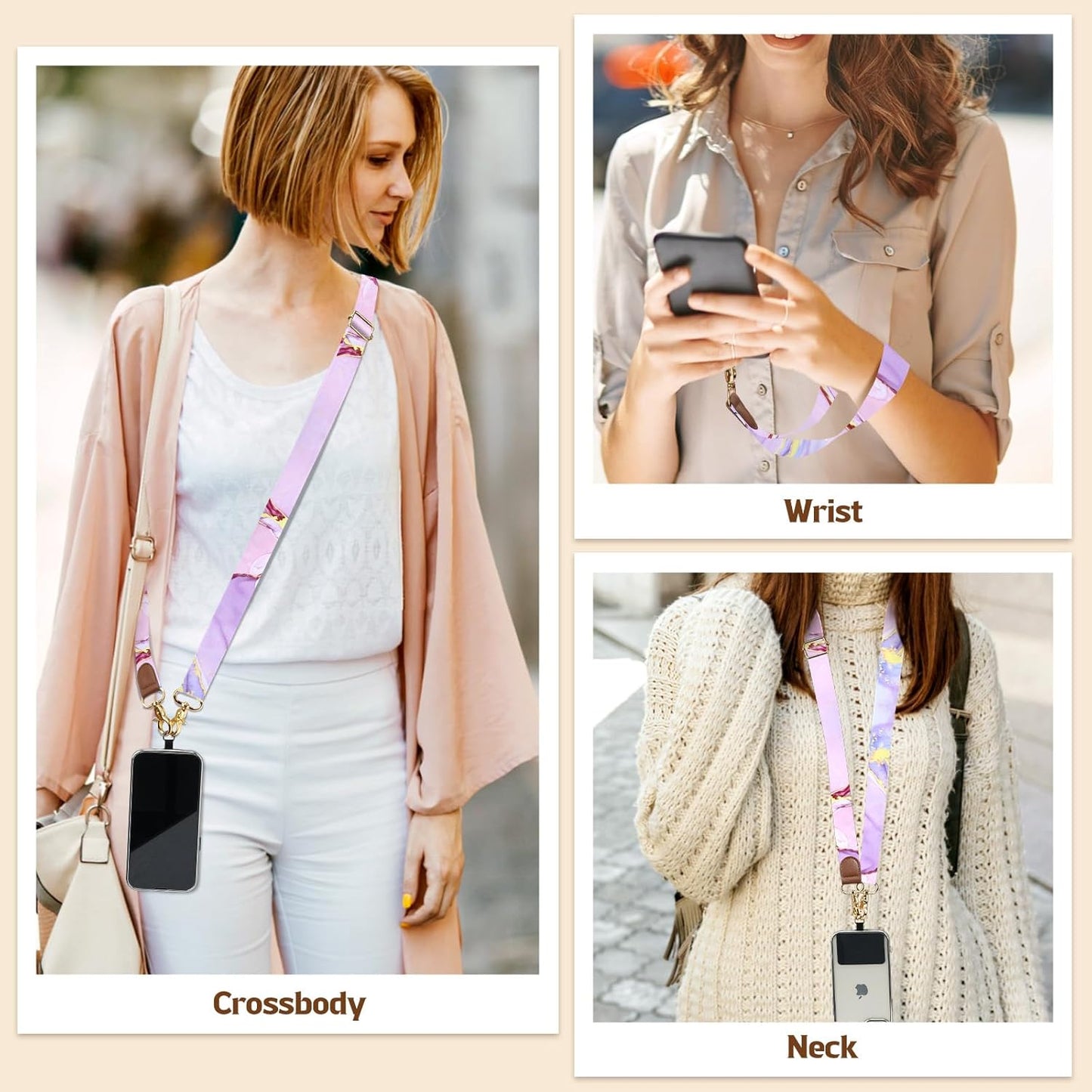 TiMOVO Phone Lanyard Crossbody Wrist Strap, Adjustable Anti-Theft Strap for Smartphone Case