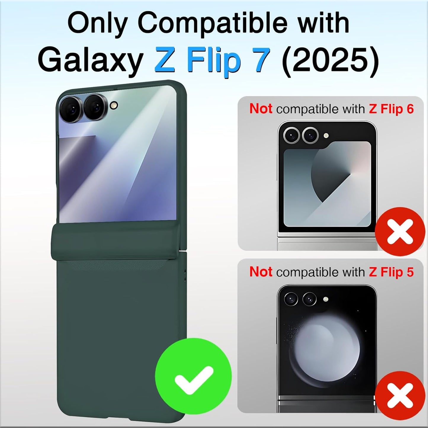 STORMTAL for Samsung Galaxy Z Flip 7 Case, Hinge Protection, Built-in Screen Protector, Wireless Charging, Shockproof, Slim Rugged Phone Protective Case for Galaxy Z Flip 7 Green