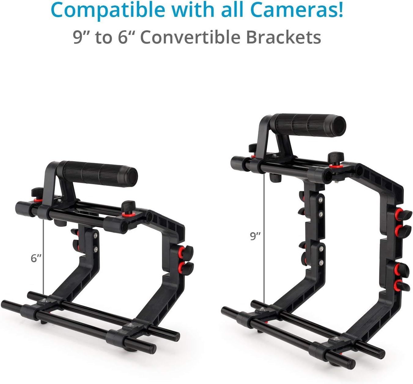 Camera Shoulder Support Rig Kit with Cage & Matte Box for DSLRs Video Camcorder. Adjustable Brackets & Handles. Fits Multiple Lenes Diameter up to 95m. 4x4 Filter Holders. (FC-02)