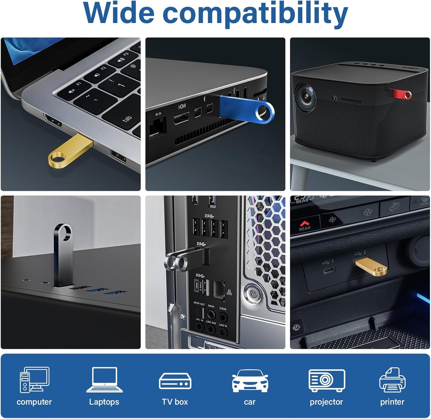 Customizable Flash Drives 512MB, Wooolken Personalized USB 2.0 Thumb Drives 10/20/50/100 Pack, Logo Pendrive Custom Memory Stick USB Engraved Logo (Metal)