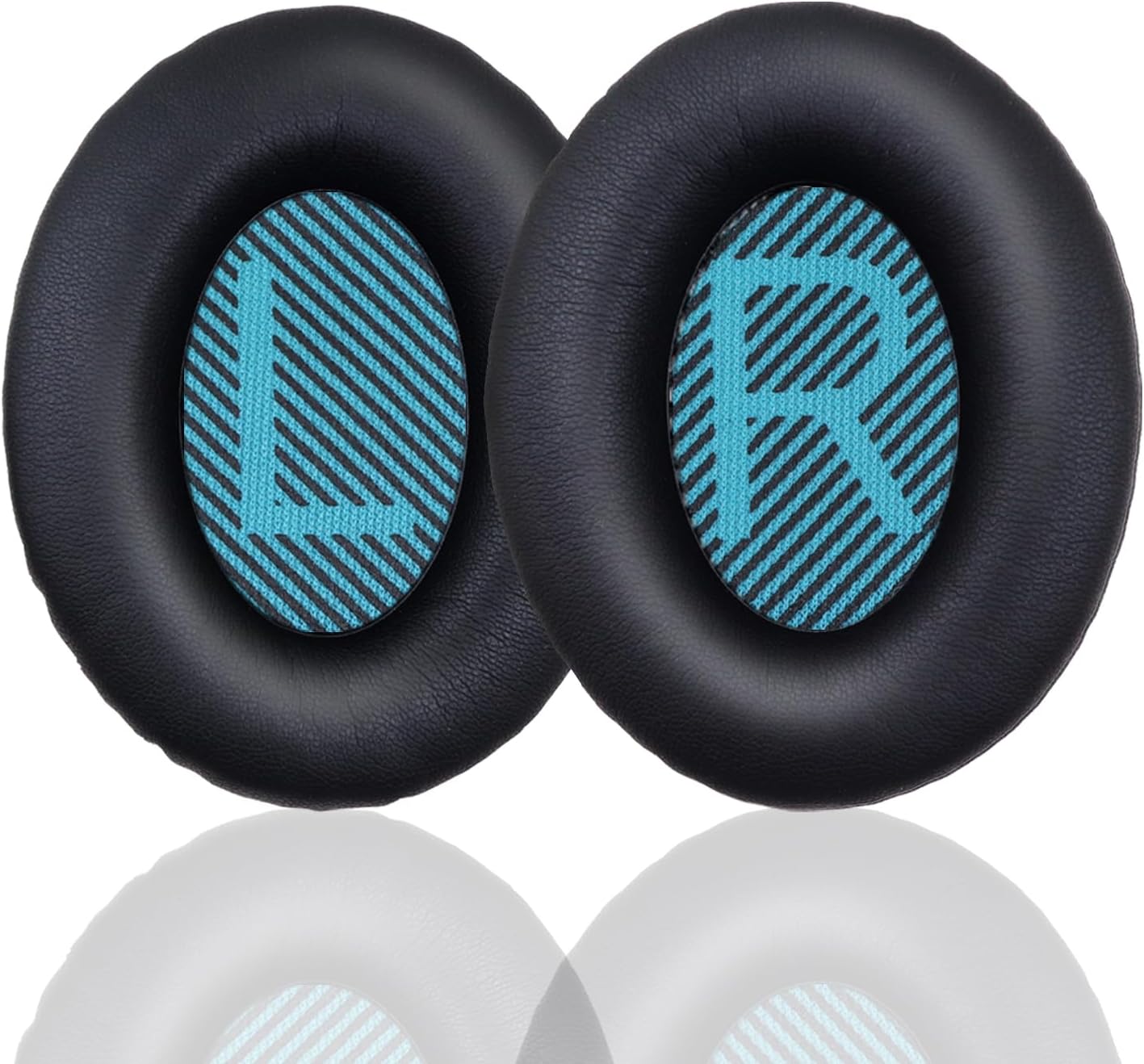 Ear Pads for Bose Quiet Comfort 35 Soft Protein Leather Replacement Earpads Ear Cushions Ear Pad for Bose QC 45/35 / 25/15 QC2 / Ae2 / Ae2i / Ae2W / Sound Link/Sound True (QC35-Black&Blue)