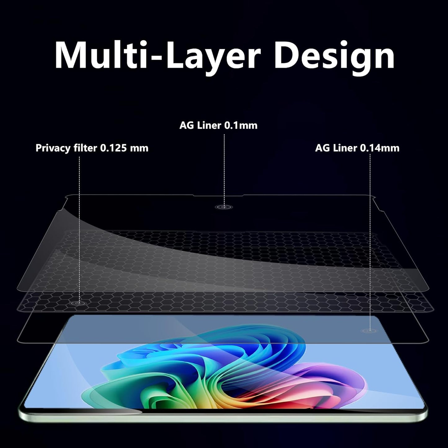 Megoo Magnetic Privacy Screen Protector for Surface Pro 12 inch (2025)– Removable, Anti-Spy, Anti-Glare, Easy Install, Blue Light & UV Blocking