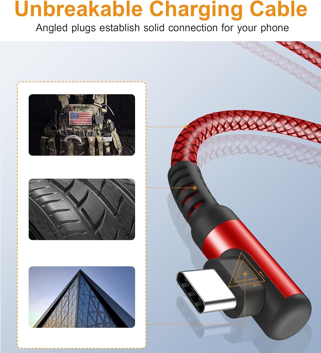 sweguard USB Type C Charger Cable Right Angle [2-Pack,6.6FT] iPhone 16 Charger Nylon Braided Cord for iPhone 15 16 Pro Max Samsung Galaxy S25 S24 S23 S22 S21 S20 S10 S9 Note A15 A55 Flip Pixel LG Moto
