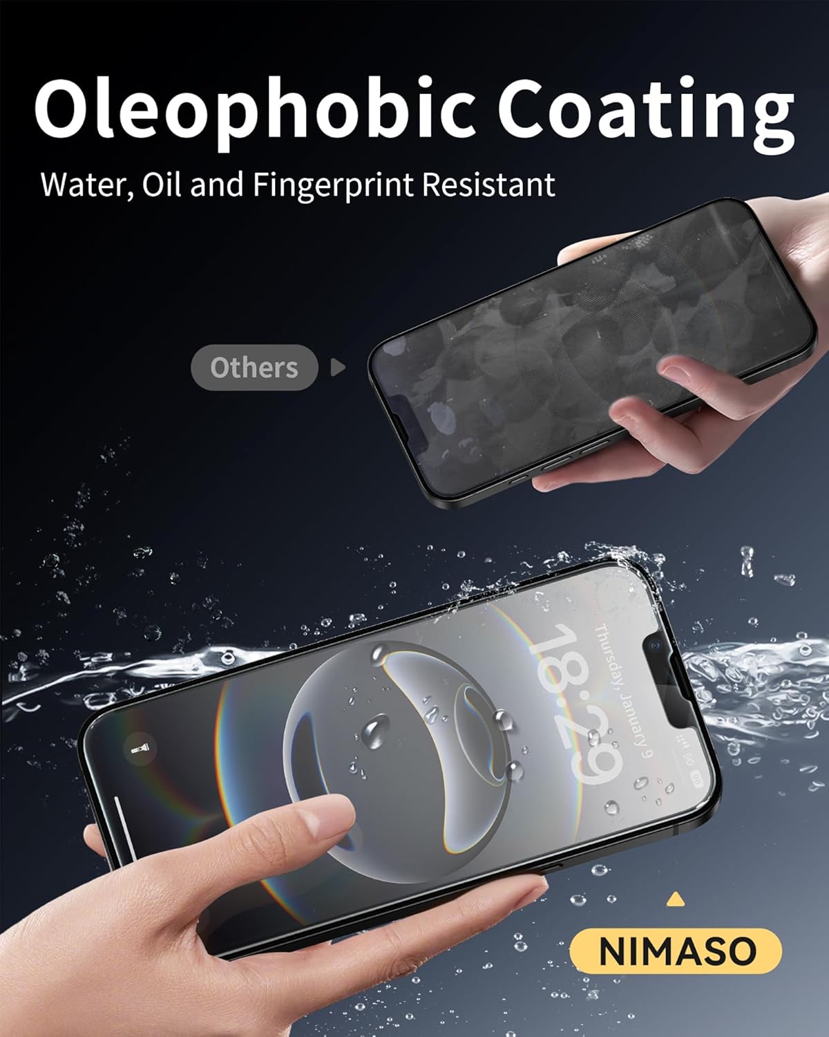 NIMASO for iPhone 16e/13 Pro/13/14 Screen Protector, 2 Pack Matte Tempered Glass Screen Protector for iPhone 16e, Anti-Glare, Anti-Fingerprint, Auto-Dust Removal, Instant Installation(6.1 inches)